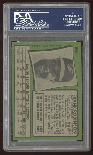 Topps #640 Frank Robinson 1971 PSA 7 - Imagen 2 de 2