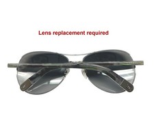 Chanel 4201 108/T3 Aviator Sunglasses Dark Silver Green Floral - Blemish