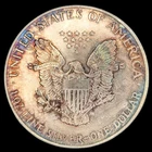 1991 American Silver Eagle 1oz .999 Silver Slight Rainbow Rim Toner