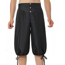 Mens Medieval Pants Renaissance Knee Pants Knickers Tudor Ridding Breeches