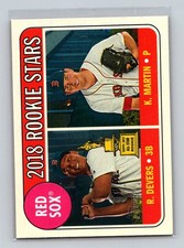 2018 Topps Heritage #189 Red Sox 2018 Rookie Stars Rafael Devers Kyle Martin RC