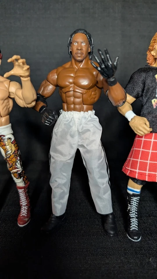 Lote de 3 Mattel WWE Elite Legends WCW Ricky Steamboat, Booker T, Roddy Piper - Imagem 4 de 4