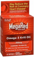 Schiff MegaRed Heart Health Omega 3 Krill Oil Supplement Sofgels 350 mg 65 Count