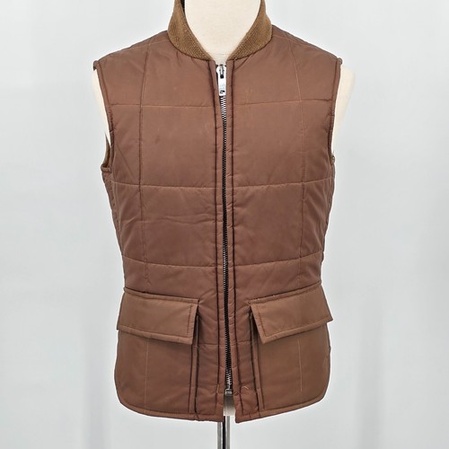 Vintage 70s Pioneer Wear Quilted Nylon Vest Men's 36 Tan Western Cowboy - Picture 2 of 8