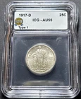 1917-D Type 1 Standing Liberty Quarter ICG AU55 / PQ