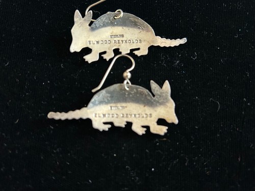 ORECCHINI ARMIDILLO vintage ELWOOD REYNOLDS argento sterling firmati nativi americani - Foto 3 di 4