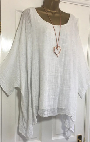 2025 Autumn Womens Clothing Fashion Batwing Sleeve Solid Color Loose O-Neck 3/4 - Picture 29 of 31