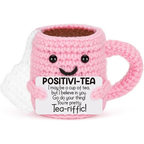 Lustige gehäkelte emotionale Unterstützung Kaffeepuppe Handarbeit gestrickt Geschenk Ornament - Bild 10 von 11