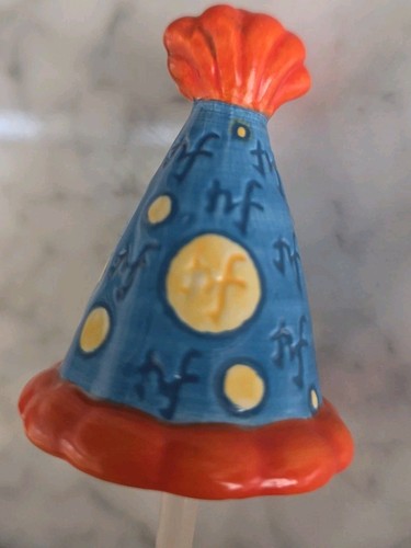 Nora Fleming Mini Party Hat Retired Old Style Original nf Markings Rare - Picture 2 of 5
