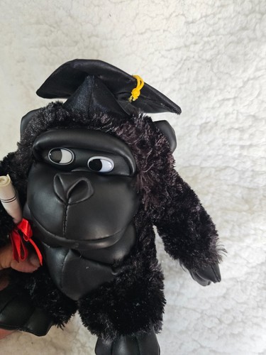 Dan Dee Graduation Diploma & Cap Gorilla Ape Plush Stuffed Animal Toy Black 7" - Picture 14 of 14