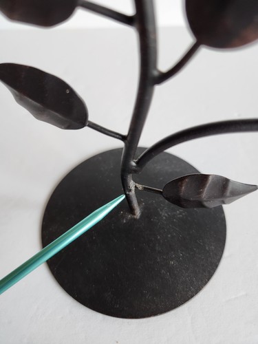 Metal Votive Candle Holder Two Birds Tree Branch With Nest Tabletop 9 Inch Tall - Picture 14 of 15