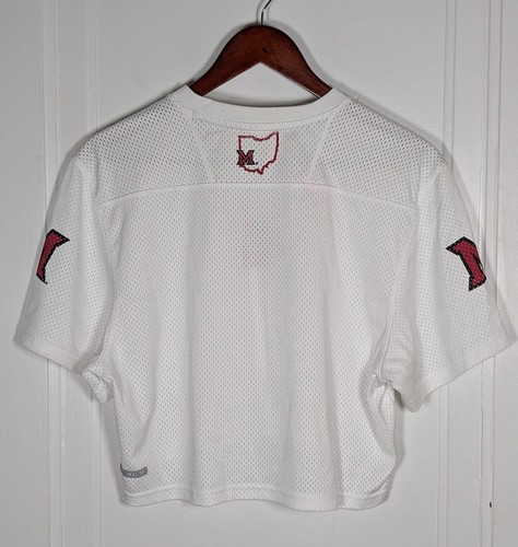 NUOVA maglia Adidas Miami University Ohio Redhawks Crop calcio donna taglia media - Foto 2 di 4