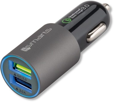KFZ-Ladegerät mit 2x USB | Quick Charge 3.0 | 3100mA | Grau