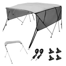 New Hot 4 Bow Top Boat Cover, Detachable Mesh Sidewalls, 600D Polyester Canopy