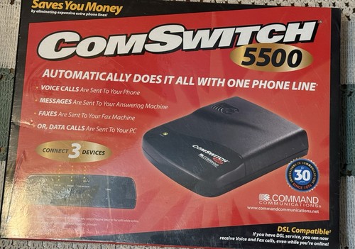 ComSwitch 5500 Phone Fax Modem 3-Port Call Switch Command Communications - Picture 1 of 4