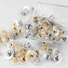100 Pack Earring Backs Metal Clutch Stoppers with Pads Jewelry Findings