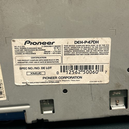 Pioneer deh-p47dh Super Tuner 3 Radio Head Unit Powers On - Picture 6 of 16