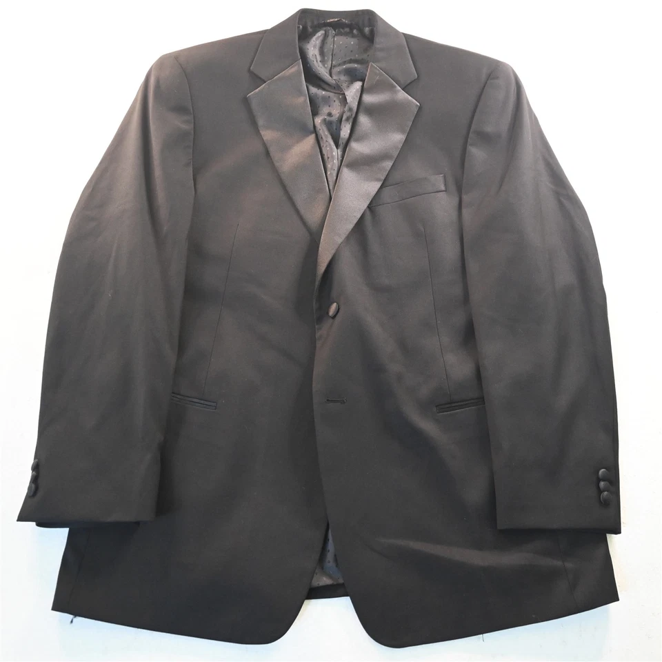 Caravelli 46L 40x34 Negro Charles Super 150s Hombres Chaqueta Pantalones Esmoquin Foto 2 de 4