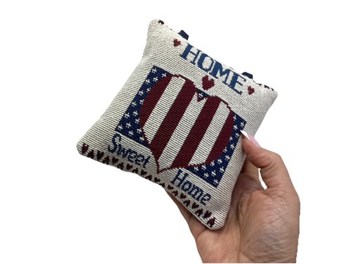 Hängekissen "Home Sweet Home" patriotischer Wandteppich dekorative Türklinke 6"x6" - Bild 2 von 3