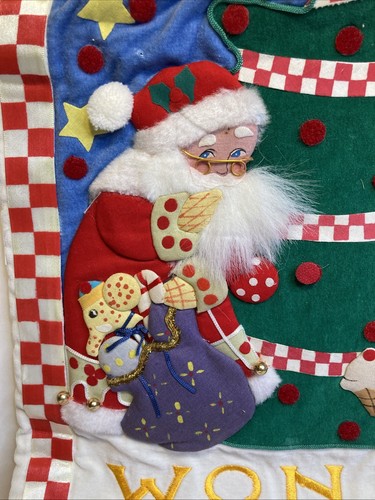 Mary Engelbreit "Wonder” Wall Hanging Advent Christmas Calendar Embroidered - Picture 2 of 7