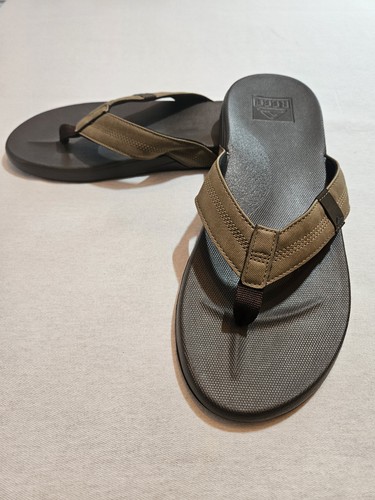 Reef Mens Cushion Phantom Sandals Dark Brown & Tan Flip-Flops Size 13 EUC - Picture 10 of 11