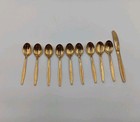 Lot Of 10 Royalton Antigua Dinner Forks Gold Plate Stainless Japan Flatware