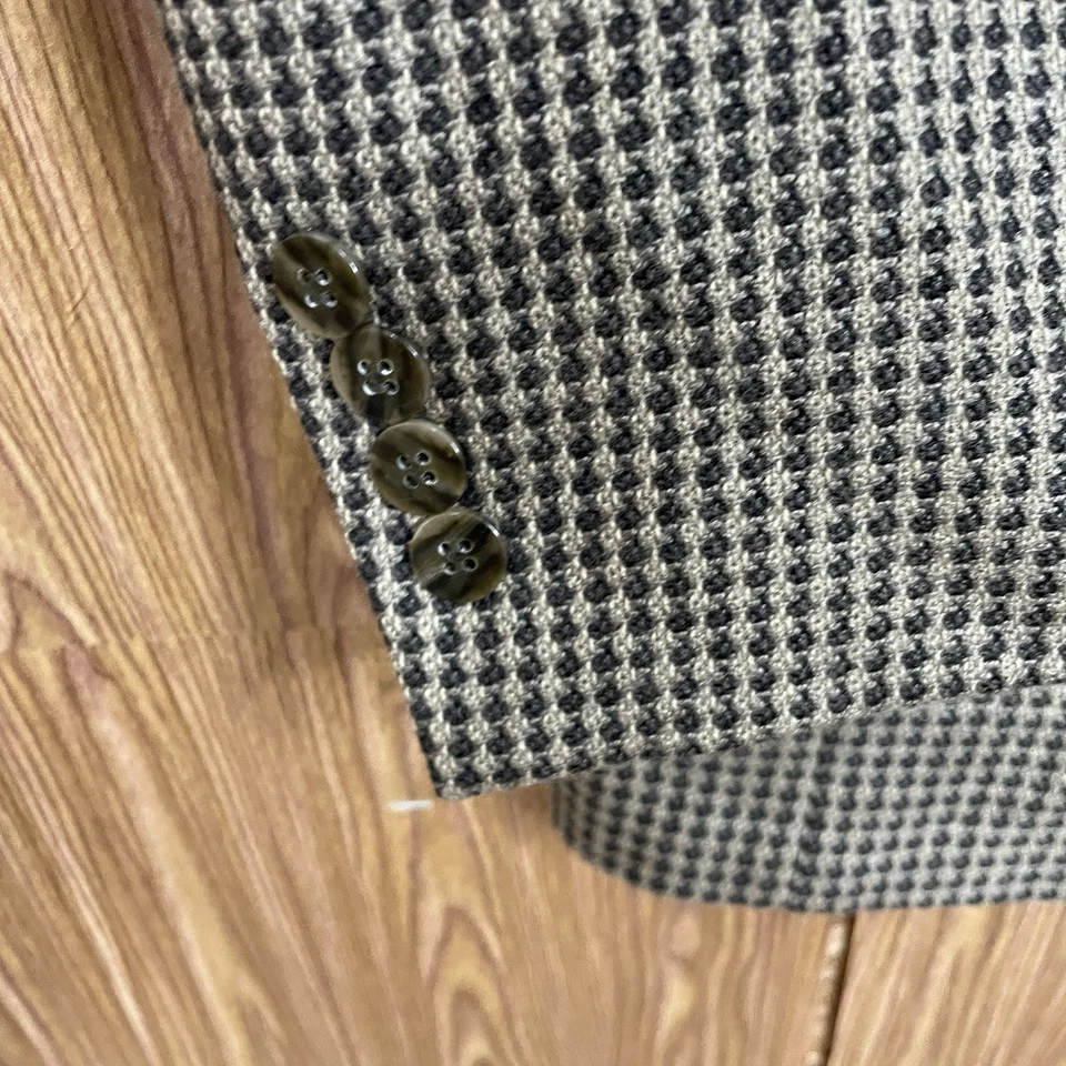 Abrigo deportivo Jones New York para hombre 40L verde multicolor lana texturizada dos botones Foto 4 de 4