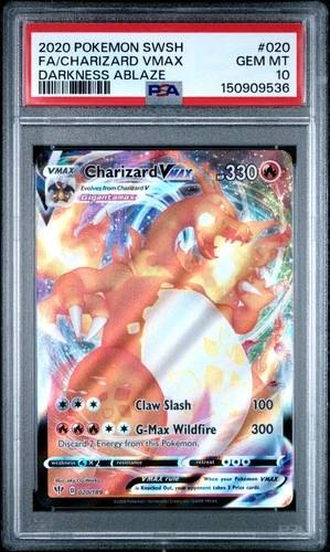 2020 POKEMON SWORD & SHIELD DARKNESS ABLAZE #020 FULL ART/CHARIZARD VMAX PSA 10