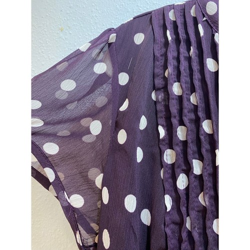 JBS Women 14W Purple Polka Dot Dress A-Line Retro Coquette Tea Party Style - Picture 2 of 9