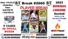 MICK ABEL 2025 Bowman Chrome Baseball 5 CASE (42 BOX) Break #2660