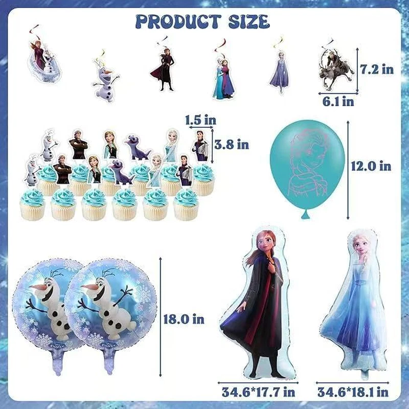 102 Psc for Frozen Theme Party Setup, Easy to Assemble Decorations, Including Ch - Image 3 of 4