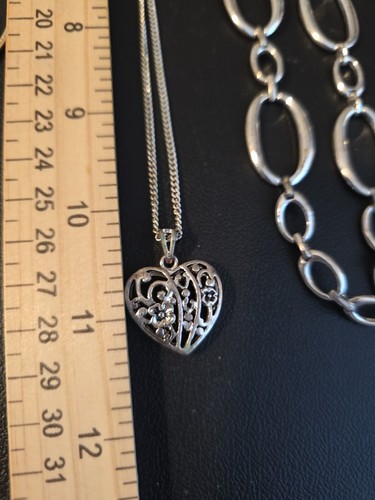 Lote De Collares De Colección Varios Ovalos Vinculados Tono Plata, Usados  - Imagen 5 de 13