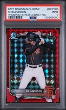 Bo Davidson Red Geometric Auto #/5 2025 1st Bowman Chrome Autograph Giants