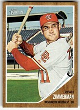 2011 Topps Heritage #95 Ryan Zimmerman Washington Nationals Baseball
