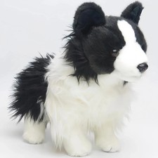 Douglas Chase Border Collie Dog Plush Stuffed Animal black cuddle toy puppy