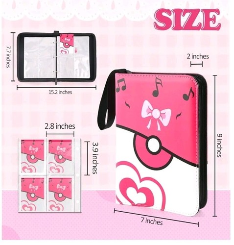 Pokemon TCG Pink White Sylveon Zip Up 55 Seiten fasst 440 Karten Mappe TCGAMES NEU - Bild 5 von 11