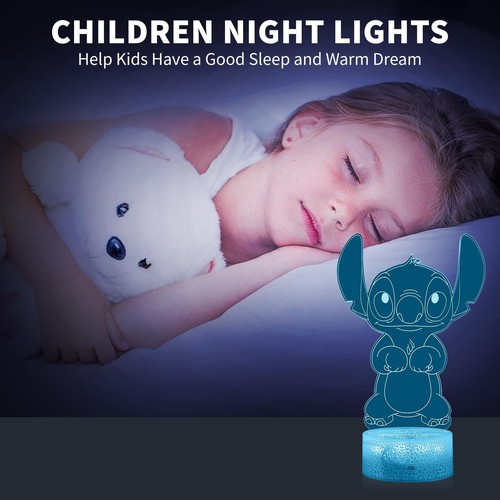 Stitch Decorative Lamp, 3D Night Light Dimmable LED Room Décor, 16 Colors Cha... - Picture 3 of 7