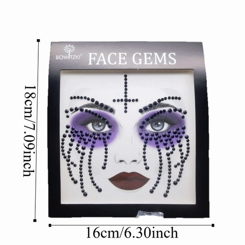 Colorful Face Rhinestone Sticker Shiny Jewelry Face Sticker Body Art - Picture 2 of 25
