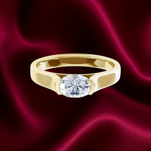 1.00 Ct IGI Certificate Lab Grown Diamond Wedding Ring Oval Cut 14K Yellow Gold - Picture 4 of 13
