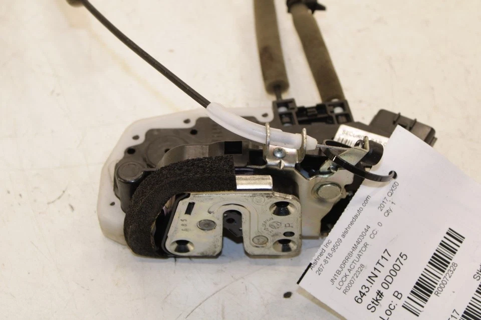 Actuador de pestillo de cerradura de puerta lateral derecha trasera Infiniti QX50 2014-2017 82500-1BA0A OEM Foto 2 de 4