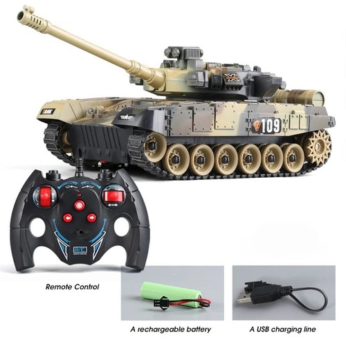 32CM Blue German Tiger 1 RC Tank 2.4G Sound Radio Control 1:30 Scale Battle Toy - Picture 12 of 19