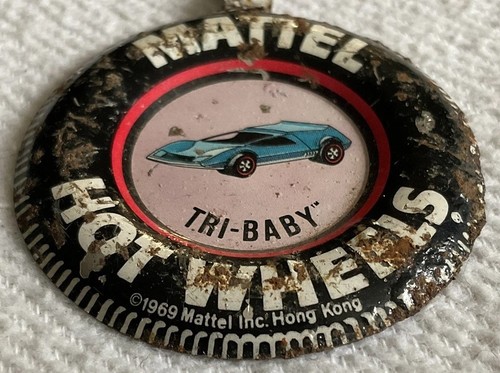 Sammlerstück Vintage Mattel Hotwheels "Tri-Baby" Metallabzeichen, 1969 - Bild 5 von 10