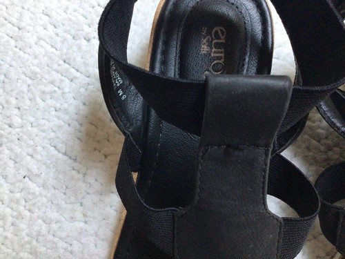 Euro Soft By Sofft Strappy Black Comfort Sandal Sz 8M - Picture 6 of 9
