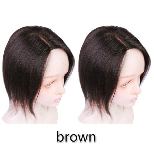 Top Hair Pieces Silk Base Topper Straight Human Hair Clip In Hair Toppers - Picture 9 of 17