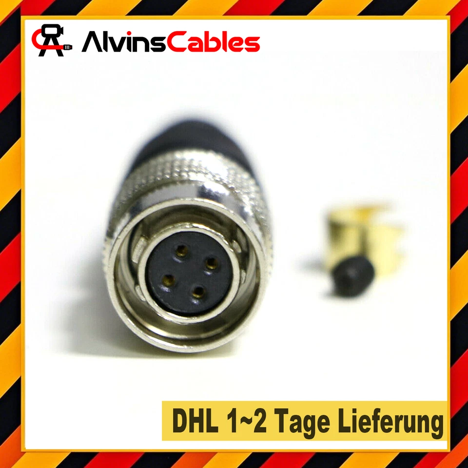 ALVIN'S CABLES 4 poliger Hirose HR10A-7P-4S Buchsen-Netzstecker Push-Pull Anschluss Kompatibler