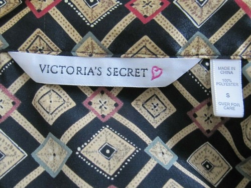 Victoria's Secret 3 Piece Set Vintage Black,Gold & Red Robe PJ's Pajama Sz Small - Picture 11 of 12