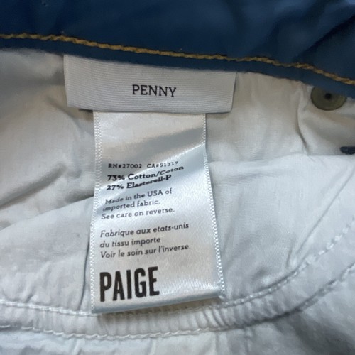 Paige Penny Tall Women’s Jeans Size: 31 Boot Cut Flare Dark Wash Mid Rise Blue - Picture 12 of 15
