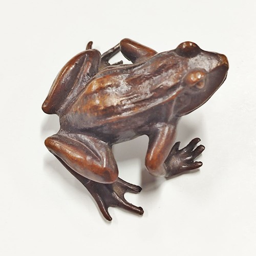 Brass Frog Animal Statue Small Sculpture Tabletop Figurine Home Decor Gifts - Picture 8 of 8