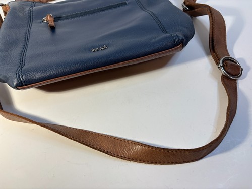 The Sak Women's Ashland Indigo/Navy Blue Pebbled Leather Crossbody Bag Excellent - Picture 5 of 23