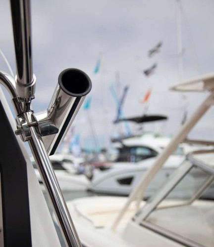 Abrazadera de acero inoxidable para barco de 2 piezas en soporte de caña de pescar para riel cápsula de 7/8" a 1" - Imagen 8 de 8